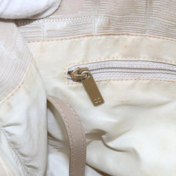 CHANEL New Travel Line Tote Bag Nylon Beige Gold CC Auth ti3466 - Picture 13 of 16